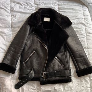 Zara Oversized Biker Coat (size XS)